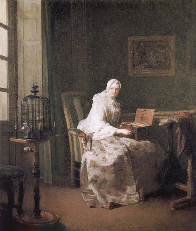 Jean Baptiste Simeon Chardin Birdie and woman France oil painting art